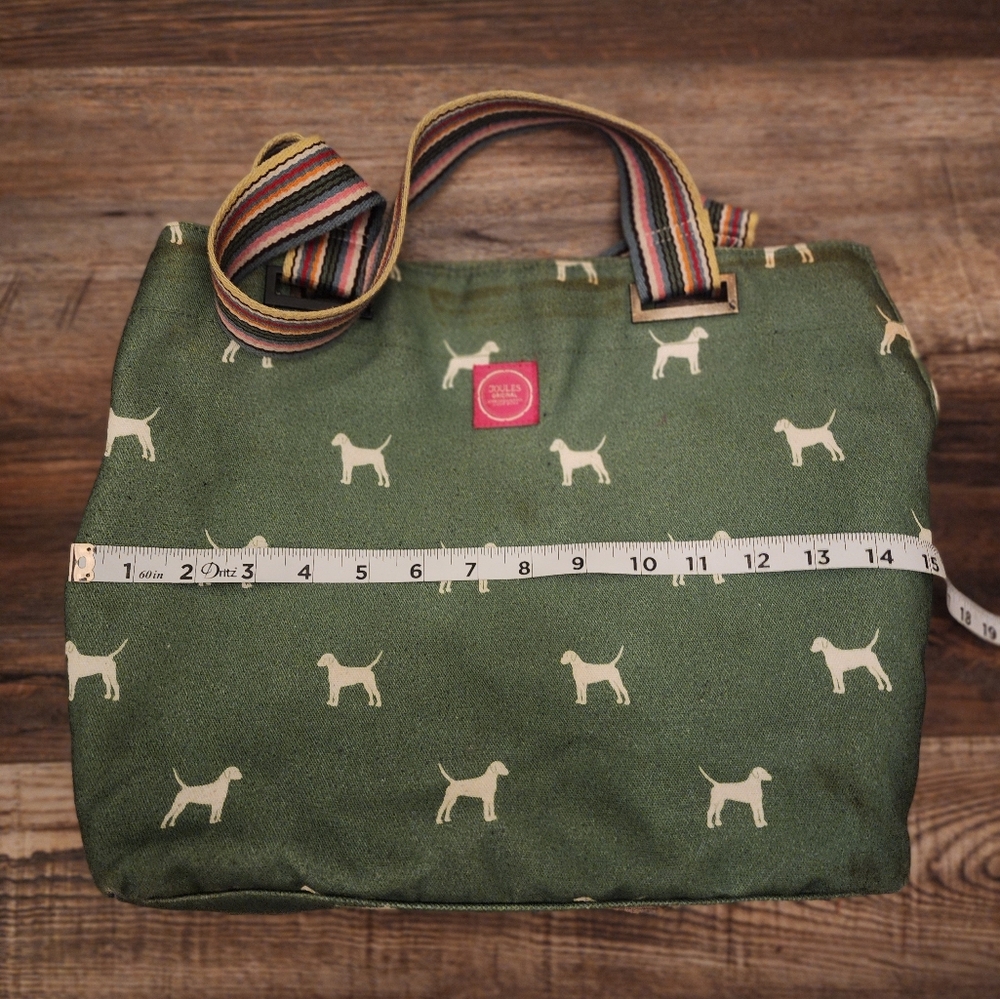 Joules Green Dog Print Tote Bag - Picture 5 of 8